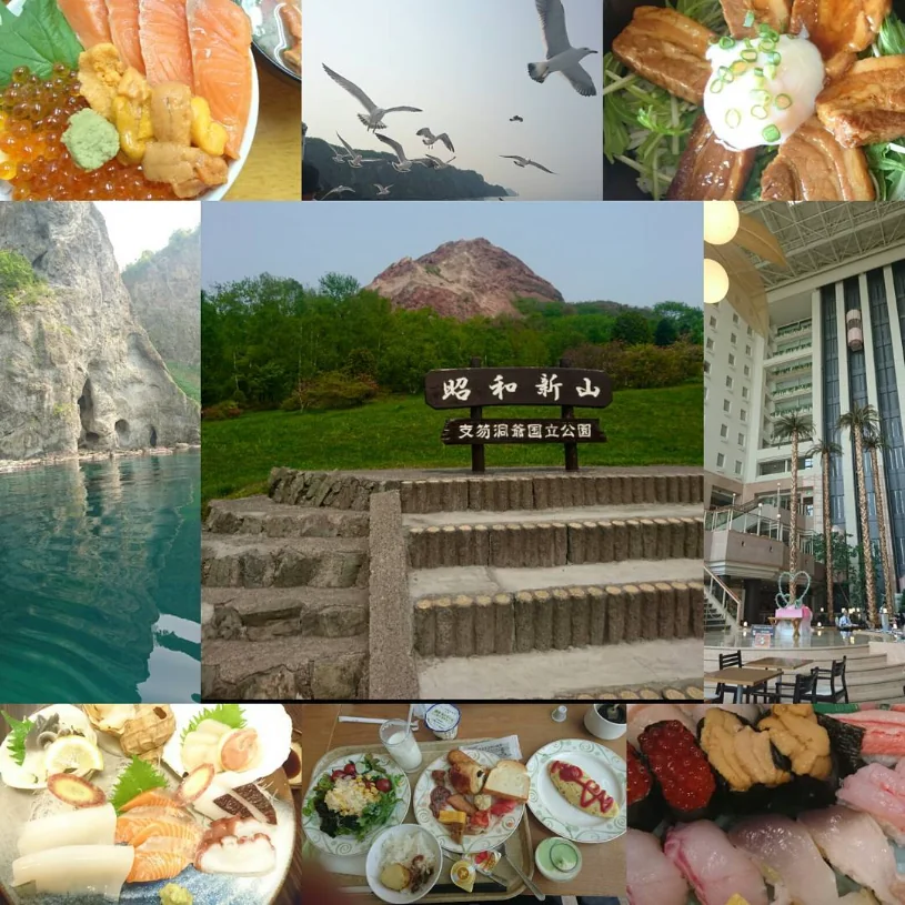 攝影者過去的北海道旅行貼文中的場景，合為一幅拼圖展示。