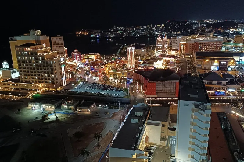 Night view of Mihama in Chatan from The Beach Tower Okinawa