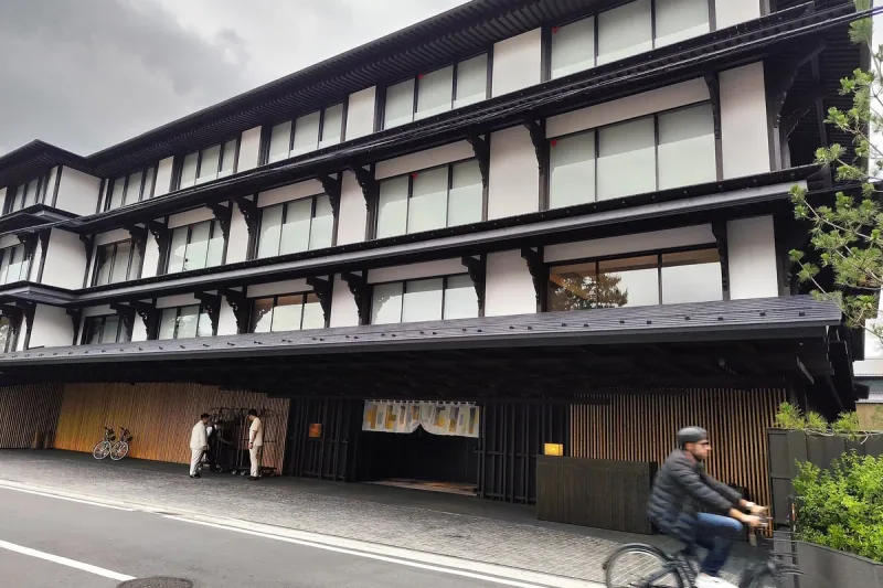 A hotel facade in Miyagawacho, Kyoto