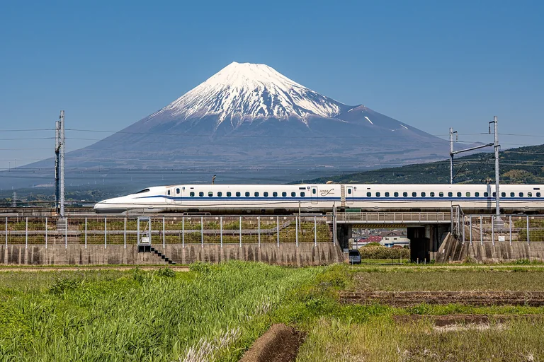 N700S Shinkansen and Mount Fuji, Shizuoka
