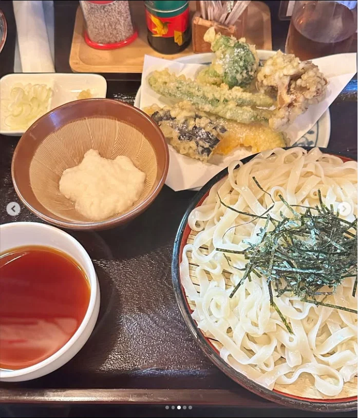 Cold udon and vegetable tempura for dinner — Haruru’s photograph