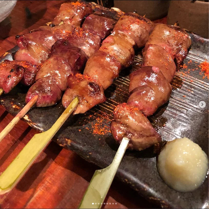 Skewers and yellowtail sashimi — Haruru’s photograph