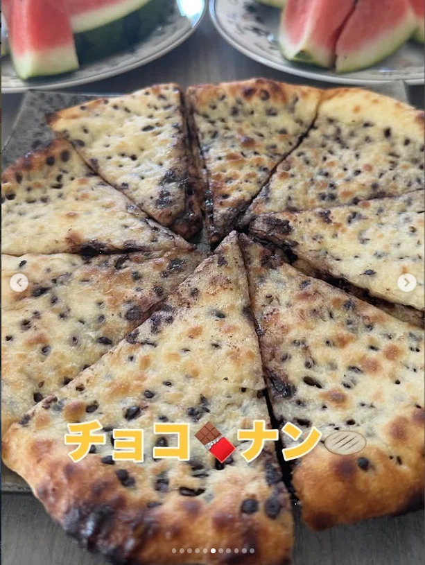 水果与巧克力馕饼,下午小吃的照片 — Haruru 的照片