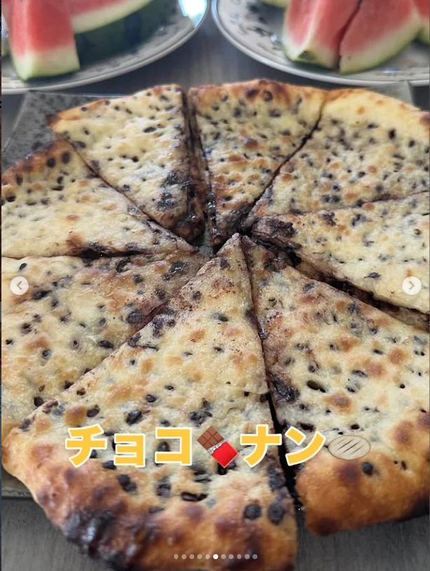水果与巧克力馕饼,下午小吃的照片 — Haruru 的照片