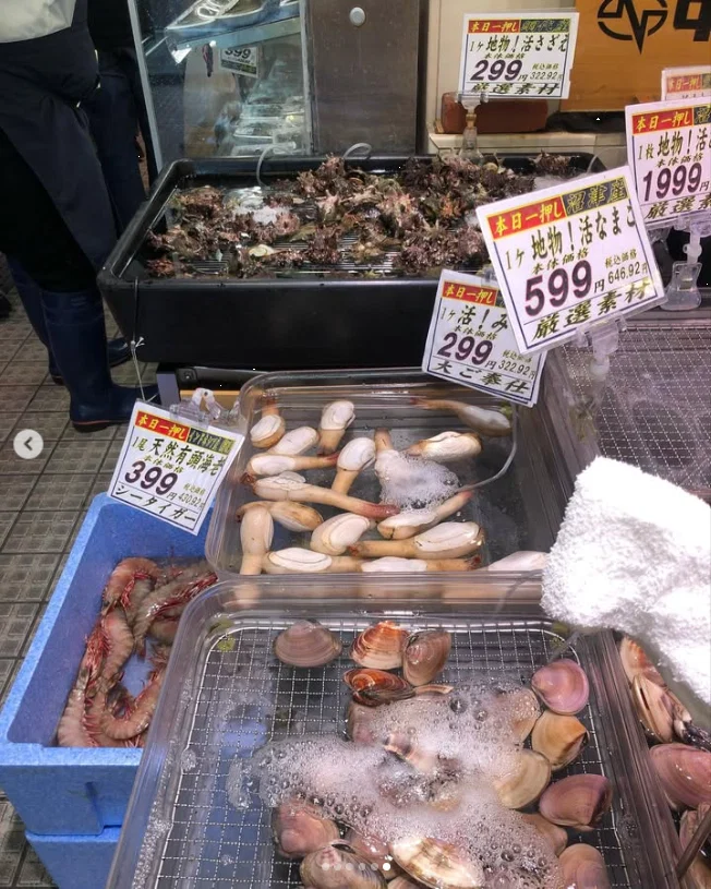 Choosing seafood at the market — Haruru’s photograph