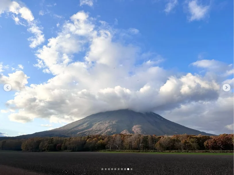 露天風呂では雲、帰り道には山の姿 — ハルルの写真