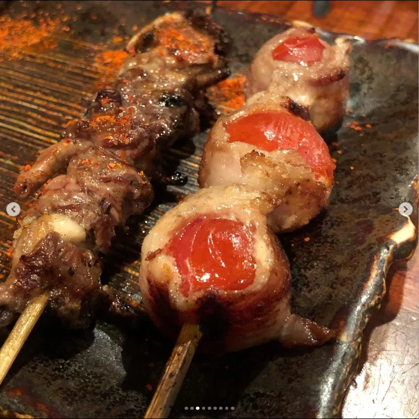 Skewers and yellowtail sashimi — Haruru’s photograph