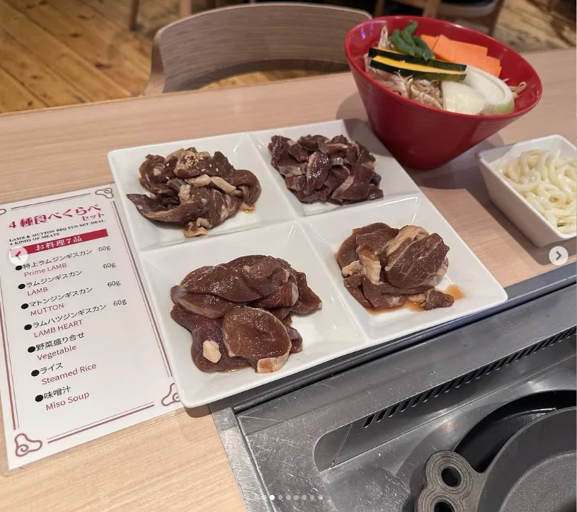 Four kinds of jingisukan for dinner — Haruru’s photograph