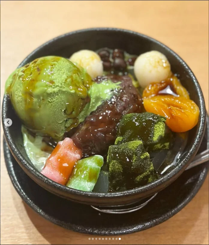 Matcha cream anmitsu at Mingei — Haruru’s photograph